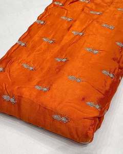 Tissu brodé perlé personnalisé, tissu à sequins, tissu dentelle, tissu organza pour kaftan, abaya, robe, textile, exportateur et acheteur en gros - Product Image 4