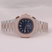 Reloj de Pareja Multifuncional Automático de Acero Inoxidable con Diamantes de Moissanita de Alta Calidad y Cuarzo Cuadrado, Venta al Por Mayor en India