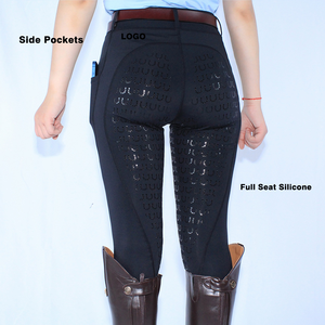 Pantalones de equitación al por mayor, ropa ecuestre elástica en cuatro direcciones, leggings de silicona antipilling para montar al aire libre - Product Image 1