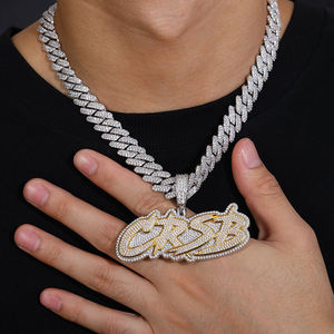 Colgante con Letra CRSB, Chapado en Oro de 18K, Aleación con Cristales de Imitación, Estilo Hiphop, Joyería para Hombre, Regalo - Product Image 1