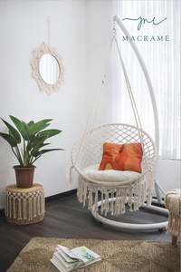 100% algodón hecho a mano estilo bohemio columpio macramé arte multicolor Interior Exterior colgante columpio decoración del hogar - Product Image 5