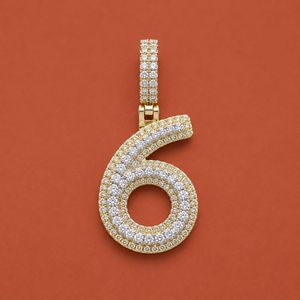 Nouveau collier pendentif numéro porte-bonheur en argent S925 avec diamant Moissanite, pendentif tendance Hip Hop - Product Image 1