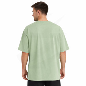 T-shirt Homme Col Rond Coupe Ample en Coton Peigné 240 g/m² Doux au Toucher Teint Uni Poids Lourd – Vente en Gros Haute Qualité - Product Image 2