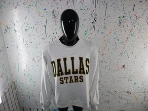 DALLAS STARS WHITE <b>Mock</b> <b>Neck</b> Sweatshirt 100% GREEN Applique Embroidery wide <b>neck</b> Sweatshirt Finer Threads - Product Image 3