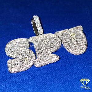 จี้สร้อยคอรูปตัวอักษร "SPV PMOE" แบบกำหนดเอง ประดับเพชรโมอิสซาไนต์ พร้อมสร้อยฮิปฮอปแบบ Iced Out สำหรับผู้ชายและผู้หญิง - Product Image 5