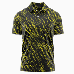 เสื้อโปโลกอล์ฟผู้ชายแบบสั่งทำ ผ้าคอตตอนผสมโพลีเอสเตอร์และสแปนเด็กซ์ ระบายอากาศได้ดี พิมพ์ลายแบบซับลิเมชั่น เสื้อโปโลกอล์ฟหรูหรา ออกแบบได้ตามต้องการ MOQ ต่ำ - Product Image 3