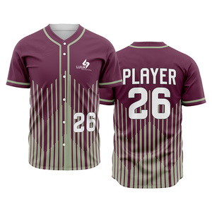 Maillot de baseball personnalisé pour homme, manches courtes, 100% polyester, évacuation de l'humidité, boutons sur le devant, nom et numéro du joueur imprimés - Product Image 1