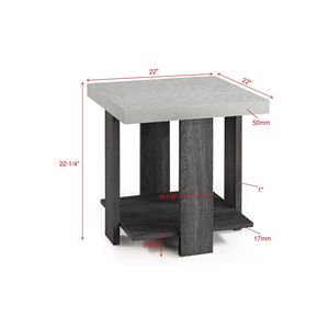 Set da Cocktail in Legno Grigio a 3 Pezzi per Tavolino da Salotto con Due Tavolini Abbinati, Arredamento Elegante - Product Image 6