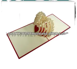 Любовь 3D всплывающие открытки ручной работы на День Святого Валентина на свадьбу приглашение на день рождения Роскошная специальная бумажная поздравительная открытка
