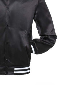 Chaqueta Deportiva Personalizada para Equipo, Blanca y Negra, Estilo Béisbol, Chaqueta Bomber de Invierno para Hombre, Transpirable, con Relieve, Personalizada de Alta Calidad - Product Image 6