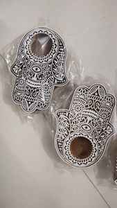 Bloques de Madera Artesanales para Impresión Textil, Grabado Floral Tallado a Mano, Sello de Madera de Teca, Herramienta de Artesanía para Impresión DIY al por Mayor - Product Image 5