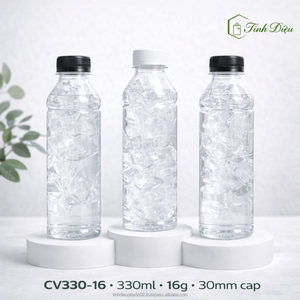 330ml Square PET <b>Plastic</b> Bottle Double Ring Design for Beverage Juice Tea <b>Packaging</b> OEM Screw Cap Silk Screen Printed Vietnam - Product Image 2