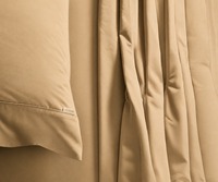 Parure de draps de luxe 4 pièces couleur beige 500 TC pour lit Queen Size, ultra douce, respirante, collection de literie haut de gamme avec drap-housse profond