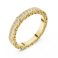 Bague Éternité en Moissanite, Taille Ronde Brillante, Sertissage Canal, Argent 925, Bijou de Mariage Classique Unisexe