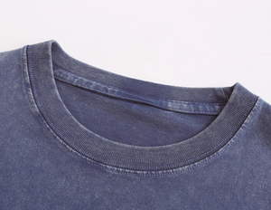 Camiseta de Algodón Gris Oversize de Último Diseño 2026 para Hombre, Cuello Redondo, Manga Corta, Estilo Casual, Aspecto Lavado, Diseño Liso - Product Image 2