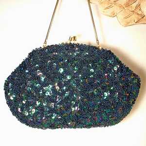 Luxury Hand Embroidered Beaded Classic <b>jewelry</b> bag Pattern Clutch Bags with Sequins & Chain Strap for Evening & Party Use - Product Image 4