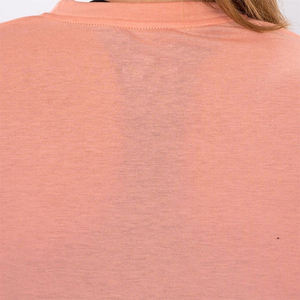 Camiseta Corta Rosa para Mujer, Ecológica, Transpirable, de Secado Rápido, Cuello Redondo, Manga Corta, Color Sólido, Tejido Jersey, Informal, Primavera - Product Image 5
