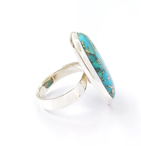 Exclusive <b>Turquoise</b> Classic <b>Ring</b> 925 Sterling Silver Large Oval Gemstone Luxury Unisex Jewelry Wholesale JAIPUR SILVER - Product Image 3