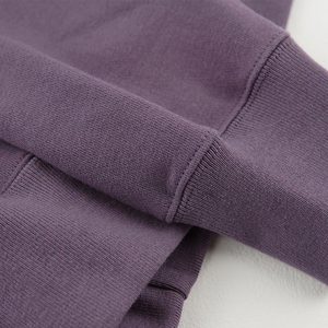 Sudadera con Capucha Morada para Mujer, Color Sólido, Manga Larga, Tejido de Algodón Transpirable, Ropa Casual de Otoño - Product Image 3