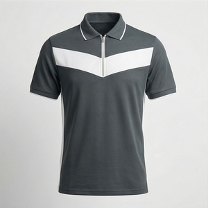 เสื้อโปโลชาย แขนสั้น ทรงเข้ารูป ผ้าฝ้าย สำหรับกีฬากอล์ฟ มีซิป ปรับแต่งสีได้ มีไซส์ใหญ่ เสื้อผ้ากีฬา - Product Image 1