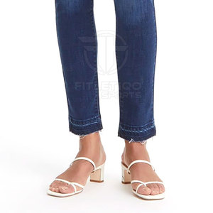 Jean décontracté d'été pour femme en denim 100 % coton de haute qualité, respirant et coupe-vent, teint uni, sur mesure, le plus vendu - Product Image 6