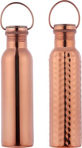 Hand Hammered 100% Pure <b>Copper</b> Water <b>Bottle</b> New Design Water <b>Bottle</b> for Home Office School Workout Gym Running Yoga 1 Ltr - Product Image 4