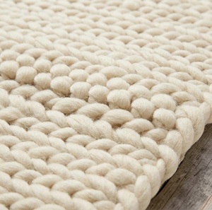 Handmade Wool Low <b>Rug</b> Green Geometric PET Friendly Eco-Friendly Anti-Bacteria Non-Slip Soft Thick Modern Living Room Prayer - Product Image 6