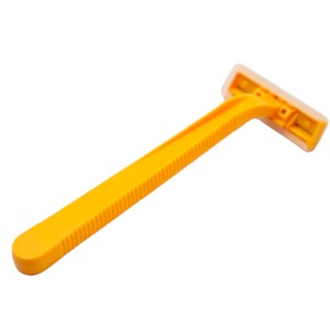 Maquinilla de afeitar de doble hoja de producto superior para piel sensible de acero inoxidable con mango de plástico cómodo - Product Image 1