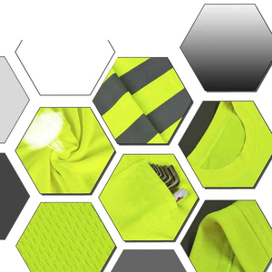 Camiseta de Seguridad de Alta Visibilidad para Hombre, Calidad Premium, ANSI Clase 1 EN ISO 20471 Clase 2, Franjas Reflectantes Amarillas con LED Intermitente, Manga Corta - Product Image 5