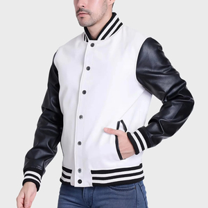 Premium <b>Men</b>’s Letterman Varsity <b>Jacket</b> Custom Logo Patchwork Embroidery High Quality Casual Streetwear Bomber <b>Jacket</b> Wholesale - Product Image 4