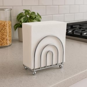 Porte-serviettes en papier, distributeur de mouchoirs pour comptoir de cuisine, table à manger, table de pique-nique, utilisation intérieure et extérieure, finition chromée - Product Image 4