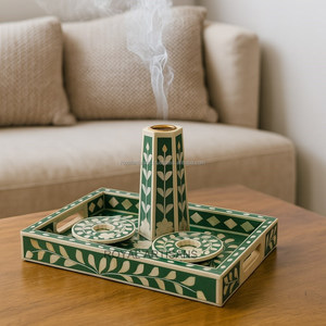 Bandeja con incrustaciones de hueso de la mejor calidad, platos de té, quemador de incienso, juego Bakhoor para decoración del hogar, Mubkhar árabe de mayorista indio - Product Image 2