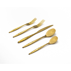 Ensemble de couverts en acier inoxydable plaqué or, finition miroir premium, réutilisables, pour restaurant, hôtel, mariage, fête, à bas prix - Product Image 1