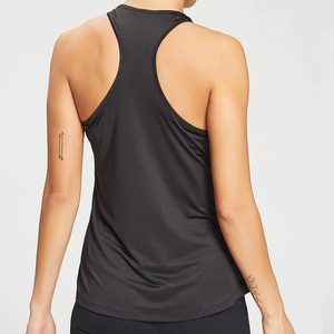 Camiseta sin mangas de punto transpirable de algodón para mujer, ideal para yoga, ejercicio y estiramiento, con aberturas laterales, color liso, venta al por mayor. - Product Image 2