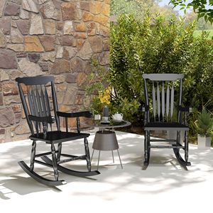 Set di Sedie a Dondolo Rustiche in Rattan con Schienale Alto, Sedute Durevoli per Esterni, Ideali per Giardino e Relax, Pieghevoli per Uso in Villa - Product Image 2