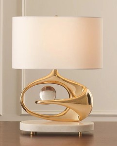 Modern gold <b>table</b> lamp with marble base designer <b>table</b> lamp with glass ball accent luxury <b>bedside</b> lamp for bedroom decorative - Product Image 3