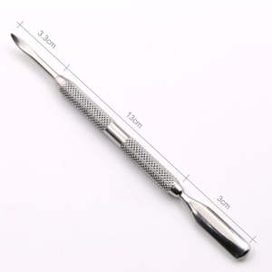 Empujador de Cutículas de Acero Inoxidable de Doble Cara con Logotipo Personalizado, Acabado Espejo, Limpiador de Uñas de Doble Extremo, ANAAIF ENTERPRISES - Product Image 1