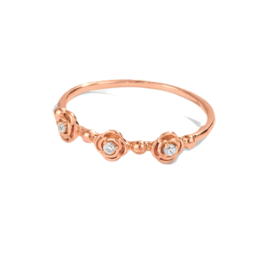 DEF Color VS VVS Clarity Round Lab Diamond Stackable Ring 10K 14K Solid Gold Minimalist Designer Flower Ring Engagement Ring - Product Image 4