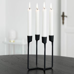 Candelabro Moderno de Acero Negro de 4 Brazos, Impermeable, Duradero, Portátil, Hecho a Mano, Ecológico, Decoración para el Hogar, Ocasiones, Eid - Product Image 1