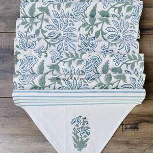 Set de table et serviettes imprimés à la main - Achetez des sets de table personnalisés, des nappes peintes à la main, des sets de table et serviettes imprimés à la main en stock - Product Image 6