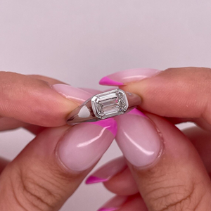 Anillo de diamante cultivado en laboratorio de 1 quilate, certificado IGI, corte redondo, anillo de compromiso, oro de 14k, regalo para ella - Product Image 2