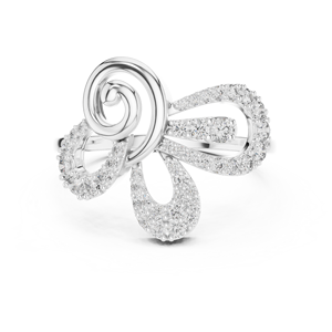 Anillo de Diamantes Cultivados en Laboratorio CELESTIAL RIBBON, Oro Rosa de 18 Quilates con Baño de Rodio, Estilo Minimalista, para Compromiso, Boda, Regalo de San Valentín, Uso Diario - Product Image 5