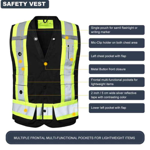 Nouveau gilet de sécurité de couleur unie pour hommes, vêtement de travail hautement réfléchissant avec fermeture éclair frontale, gilet de chantier à prix abordable - Product Image 3