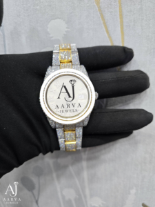 Luxury Diamond Inlay ETA <b>Mechanical</b> <b>Watch</b> 30mm Luminous Dial Stainless Steel Two-Tone Bracelet Date Display Unisex Fashion Gift - Product Image 5