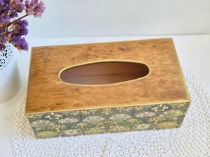 Caja de pañuelos de madera con forma rectangular, diseño floral, duradera y portátil, para hotel - Product Image 3