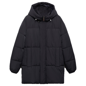 Chaqueta Larga Acolchada con Capucha para Hombre, Cortavientos, con Cierre de Cremallera, Abrigo Casual de Invierno, Relleno de Poliéster, Chaquetas Acolchadas - Product Image 1