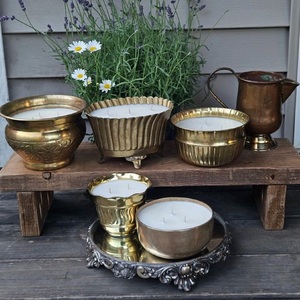 Scented Soy Wax Contemporary Brass Aluminum <b>Decorative</b> Candle Jar Jars Holder Hotel Fragrance Home <b>Table</b> <b>Decoration</b> Glass - Product Image 6