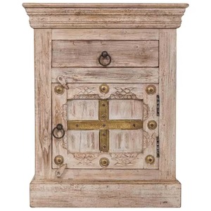 Solid Mango Wood Nightstand <b>End</b> <b>Table</b> Antique Cabinet Accent Side <b>Table</b> for Bedroom Living Room - Product Image 1