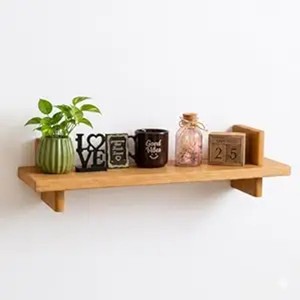 Mango Wood <b>Floating</b> <b>Shelf</b> Wholesale | Distressed Barn Brown Reclaimed Style - Product Image 1