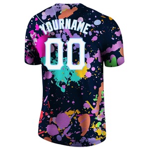 Streetwear Colorful Splash T-Shirt Custom Name and Number Graphic All-over Print Hip Hop Style T-Shirts Supplier - Product Image 2